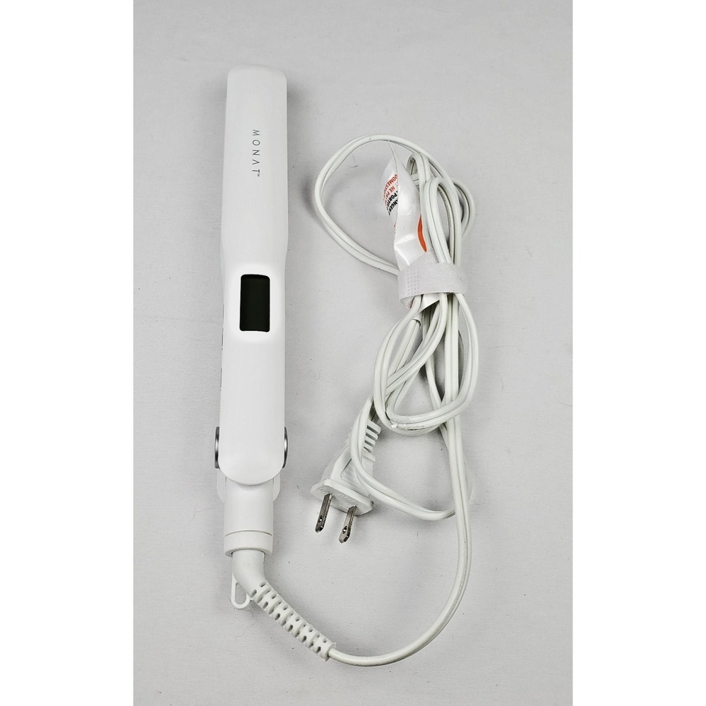 MONAT White Ionic Flat Iron Hair Straightener Ceramic 1" -TESTED - WORKING